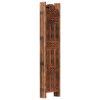 Hand carved 5-Panel Room Divider Brown 78.7"x65" Solid Mango Wood