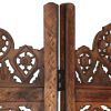 Hand carved 5-Panel Room Divider Brown 78.7"x65" Solid Mango Wood
