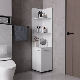 Klay 2-Door 4-Shelf Tall Storage Cabinet White