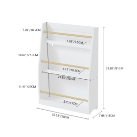 3rd Tier Children's Bookshelves, Children's Bookshelves, Help Keep Bedrooms, Playrooms And Classrooms Tidy And White (Color: White)