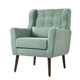Modern Upholstered Chairs, Teddy Fabric Living Room Chairs, Comfortable Reading Chairs, Medieval Decorative Chairs, Chaise Longues Armchairs For Livin (Option: Light Green)