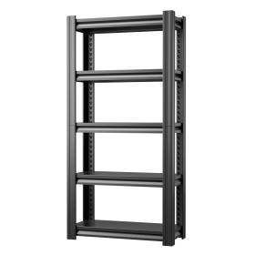 Garage Storage Shelves Heavy Duty, 5 Layers Adjustable Height Metal Shelving Unit, Suitable For Garage Basement, Industrial Shelves Practical Shelves (Color: Black)