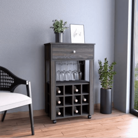 DEPOT E-SHOP Margh Bar Cart Drawer, Carbon Espresso (Color: Brown)