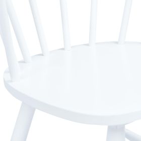 vidaXL Dining Chairs 2 pcs White Solid Rubber Wood (Option: as picture)
