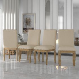 4 Wooden Cushioned Dining Chairs (Option: Natural Wood Wash)