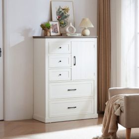 Particle Board Bedroom With 5 Drawers And Dressing Table (Option: White gray)