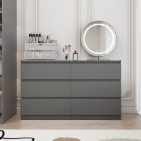 Grey Large 6-drawer Cabinet (Color: Grey)