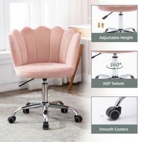 Velvet Home Office Chair (Color: Pink)