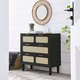 3-drawer Dressing Table (Color: Black)