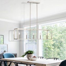 5 Light Chandelier Farmhouse Kitchen Pendant Lamp Dining Room Ceiling Light (Option: Silvery)
