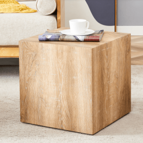 Elevate Your Living Space With This Square Modern MDF Coffee Table That Showcases Smooth, Light Wood Color Texture Patterns. It Is Characterized By St (Option: Wood)