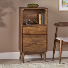 Wooden Three Bucket Cabinet (Option: Light Oak)