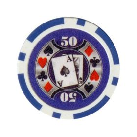 25pc Big Slick 11.5g Poker Chips (10 colors) (Option: Blue 50)