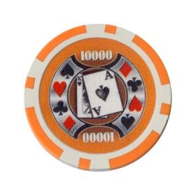 25pc Big Slick 11.5g Poker Chips (10 colors) (Option: Orange 10000)
