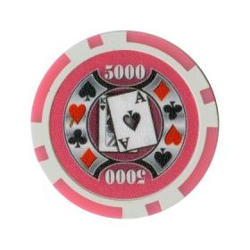 25pc Big Slick 11.5g Poker Chips (10 colors) (Option: Pink 5000)
