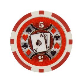 25pc Big Slick 11.5g Poker Chips (10 colors) (Option: Red 5)