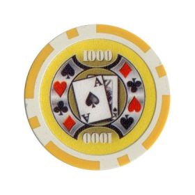25pc Big Slick 11.5g Poker Chips (10 colors) (Option: Yellow 1000)