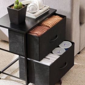 Wooden Drawer Dressing Table (Color: Black)