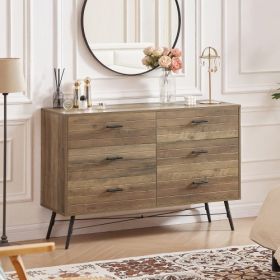 6-drawer Cabinet TV Stand (Option: Walnut Brown)
