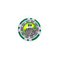 25pc 13.5g Casino Royale Clay Poker Chips w/ Laser Effects (10 colors) (Option: Green 25)