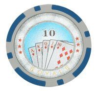 25pc 13.5g Casino Royale Clay Poker Chips w/ Laser Effects (10 colors) (Option: Light Blue 10)