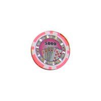 25pc 13.5g Casino Royale Clay Poker Chips w/ Laser Effects (10 colors) (Option: Pink 5000)