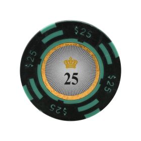 25pc 13.5g Crown Casino Clay Poker Chips (9 colors) (Option: Green 25)