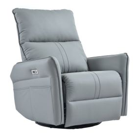 Electric Swivel Rocking Chair, Suitable For Electric Recliners In Small Spaces (Color: Grey)