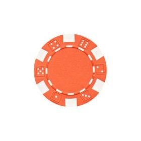 25pc 11.5g Dice Poker Chips (10 colors) (Option: Orange)