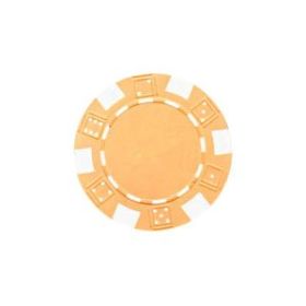 25pc 11.5g Dice Poker Chips (10 colors) (Option: Yellow)