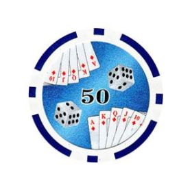 25 Poker Chips (Option: Blue $50)