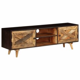 vidaXL TV Cabinet Solid Mango Wood 140x30x45 cm (Option: as picture)