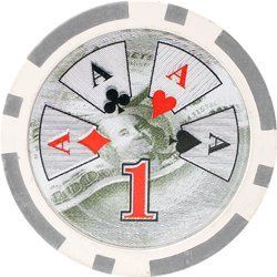 25pc 13.5g High Roller Clay Poker Chips w/ Laser Effects (10 colors) (Option: Gray 1)