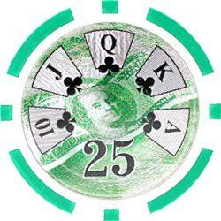 25pc 13.5g High Roller Clay Poker Chips w/ Laser Effects (10 colors) (Option: Green 25)