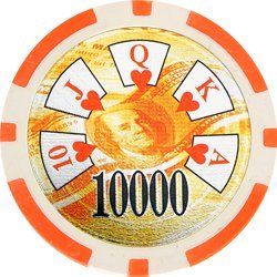 25pc 13.5g High Roller Clay Poker Chips w/ Laser Effects (10 colors) (Option: Orange 10000)