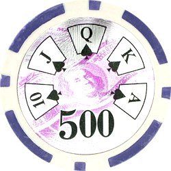 25pc 13.5g High Roller Clay Poker Chips w/ Laser Effects (10 colors) (Option: Purple 500)