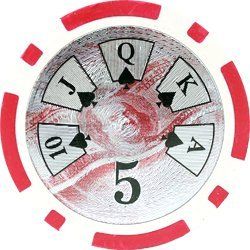 25pc 13.5g High Roller Clay Poker Chips w/ Laser Effects (10 colors) (Option: Red 5)