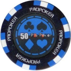 25pc 13.5g Pro Poker Clay Poker Chips (9 colors) (Option: Blue 50)