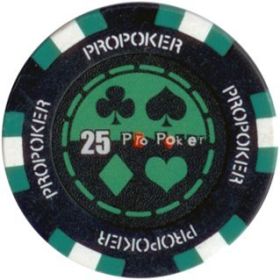 25pc 13.5g Pro Poker Clay Poker Chips (9 colors) (Option: Green 25)