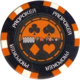 25pc 13.5g Pro Poker Clay Poker Chips (9 colors) (Option: Orange 10000)