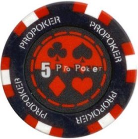 25pc 13.5g Pro Poker Clay Poker Chips (9 colors) (Option: Red 5)