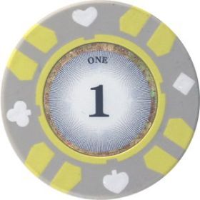 25pc 13.5g Stripe Suited V2 Clay Poker Chips (10 colors) (Option: Gray 1)