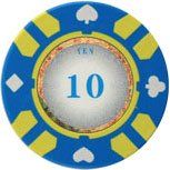 25pc 13.5g Stripe Suited V2 Clay Poker Chips (10 colors) (Option: Light Blue 10)