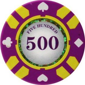25pc 13.5g Stripe Suited V2 Clay Poker Chips (10 colors) (Option: Purple 500)