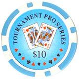 25pc 11.5g  Tournament Series Poker Chips (10 colors) (Option: Light Blue $10)