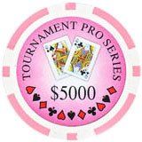 25pc 11.5g  Tournament Series Poker Chips (10 colors) (Option: Pink $5000)
