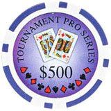 25pc 11.5g  Tournament Series Poker Chips (10 colors) (Option: Purple $500)