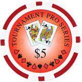 25pc 11.5g  Tournament Series Poker Chips (10 colors) (Option: Red $5)