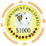 25pc 11.5g  Tournament Series Poker Chips (10 colors) (Option: Yellow $1000)