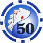 25pc 13.5g Clay Yin Yang Poker Chips (10 colors) (Option: Blue 50)
